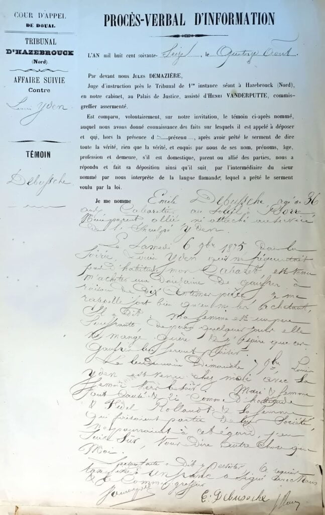 Déposition de Emile Debussche